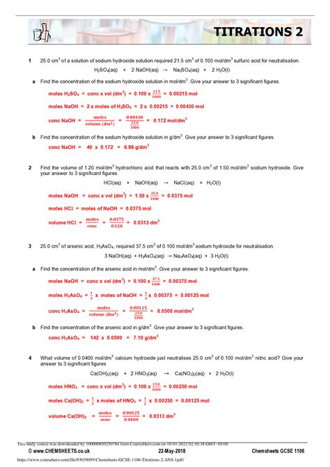 Page 2 of 13 © www. . Chemsheets answers free